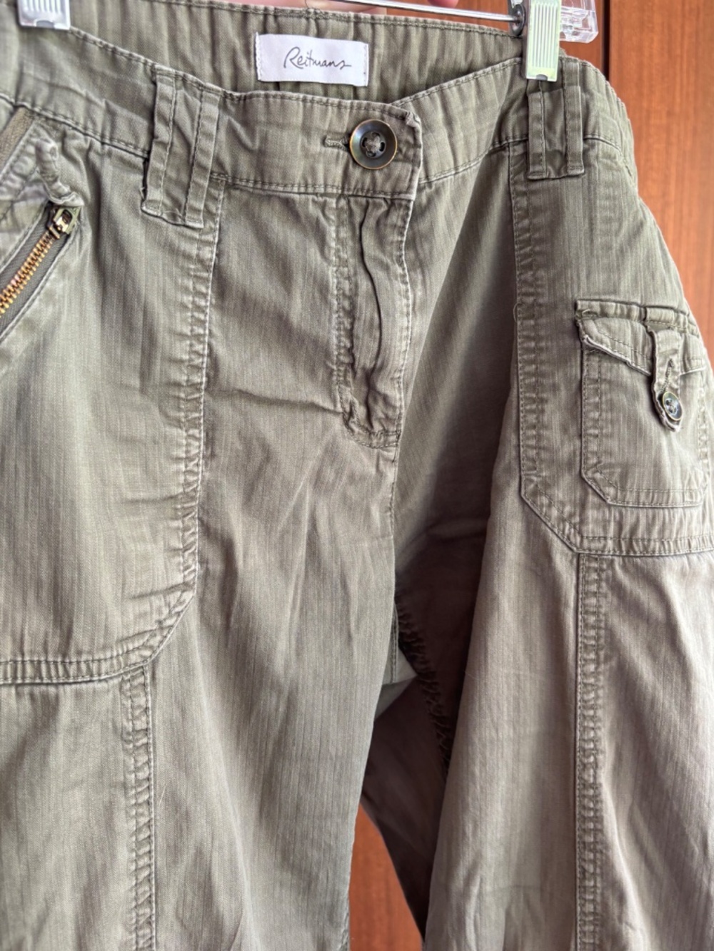 Reitmans Olive Green Cargo Utility Pants Multi Pocket Size 11 - Picture 6 of 9